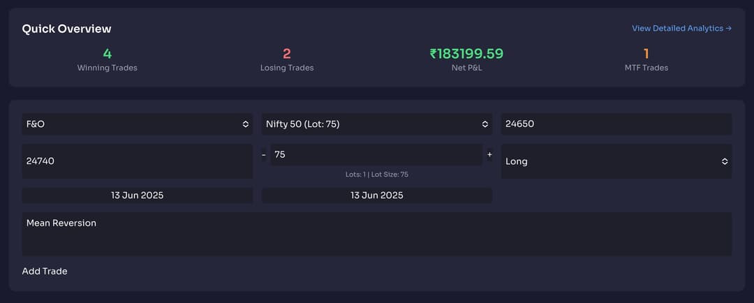 Smart Trading Tools Interface